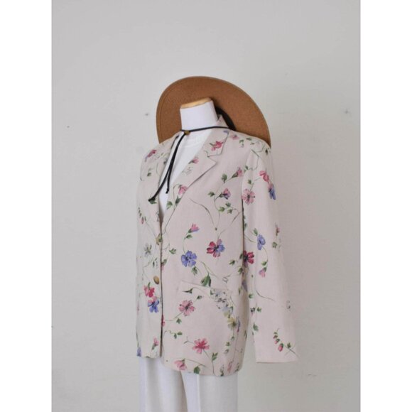 Vintage 90s Floral Lightweight Blazer by Alfred Dunner Petite | size‎ 12 - Picture 10 of 10